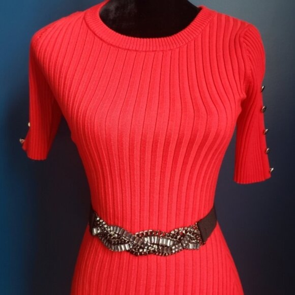 Red knitted dress - Picture 1 of 7